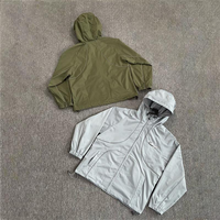 Veste coupe-vent personnalisée ODM, style streetwear américain, avec logo brodé, pour homme et femme, légère, décontractée, printemps-automne