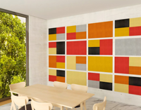 Panneau acoustique en feutre polyester moderne haute densité de 9 mm d'épaisseur pour hôtels et appartements, panneaux insonorisants pour murs et plafonds