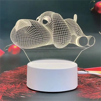 Lámpara de Noche con Ilusión 3D de Osito de Peluche, Lámpara de Mesa LED USB con Corazón, Regalo de Decoración para Dormitorio Infantil