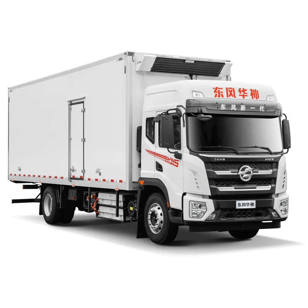 Dongfeng Huashen HV5 18ton 6.9m Cargo Box Length Hybrid Power Refrigerator Cage Truck on Sale