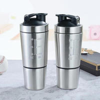 Bouteille d'eau sport 20 oz, shaker à protéines en acier inoxydable pour fitness et gym