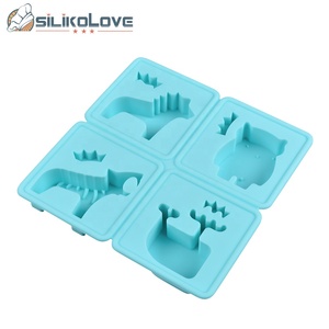 Multi-shaped silicone molds for making <b>soap</b>, wax, ice cubes, etc. in the shapes of tiger, bear, whale, and horse - Product Image 6
