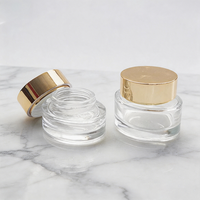 Pot en verre borosilicate personnalisé avec étiquette privée, couvercle en plastique/aluminium pour poudre libre, crèmes corporelles, soins de la peau, lotion - 10-50g