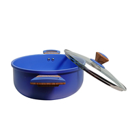 Casserole multifonctionnelle de cuisine bleue pour garder les aliments au chaud pour la soupe et le bouillon