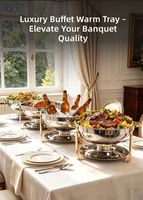 Plat de service classique 4L en acier inoxydable, chauffe-plat de buffet à gaz, écologique, idéal pour les réceptions - Vente chaude
