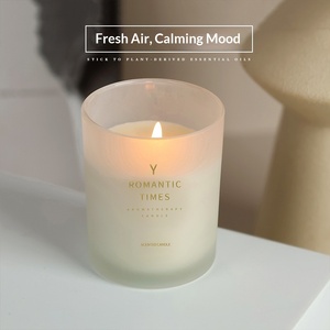 Vela artesanal de cera de soja mezclada sin aroma, hecha a mano, de 180g, en vaso de vidrio esmerilado romántico, para regalo de boda en interiores, transfronteriza - Product Image 3