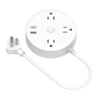 ABS+PC Elektrik Prizli Çoklu Priz 3 AC Priz 2 USB Girişi PD 20W Akım Korumalı Özel Uzunlukta Kablo IP20 Ev Ofis Otel