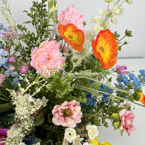 <span class=keywords><strong>Arreglos</strong></span> Florales Artificiales Coloridos al por Mayor para Decoración de Fondo, Camino de Flores Artificiales de Seda para Decoración de Bodas - Product Image 3
