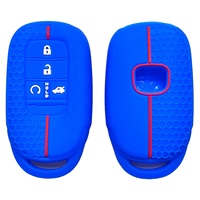 Coque de clé de voiture en silicone antidérapante alvéolée, vente en gros d'usine, pour télécommande 4 boutons avec démarrage à distance et fonction HOLD, compatible avec la coque de clé Civic 11e génération
