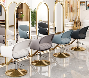 Sillón de Peluquería Hidráulico Reclinable Dorado, Equipo de Salón de Belleza, Silla de Barbería Ajustable para Salón - Product Image 4