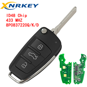Llave de Coche Remota Plegable XNRKEY de 3 Botones con Chip ID48 433MHz para A2 A3 S3 TT A4 S4 <span class=keywords><strong>Cabrio</strong></span> Quattro Avant 2005-2013 PN 8P0837220D - Product Image 1