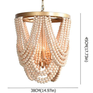 アメリカンラスティックファームハウスライト、ラスティックビーズシャンデリア、ヴィンテージビーズペンダント照明器具、キッチンアイランド、ダイニングルーム用 - Product Image 6