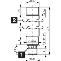 Sensor jarak operasional sangat tinggi DCC18VL20NOK-IBSL Sensor jarak induktif