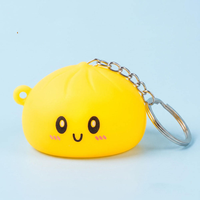 Porte-clés en silicone lumineux 2026, motif petits pains vapeur à expression mignonne, anti-stress, dessin animé, multicolore, pour étudiants