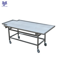 Vente chaude Équipement d'autopsie hospitalier Chariots de morgue personnalisables en acier inoxydable 304 avec une capacité de charge de 150 kg pour les funérailles