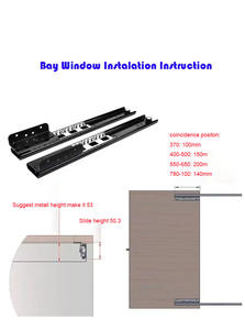 <span class=keywords><strong>Rail</strong></span> coulissant de fenêtre en <span class=keywords><strong>baie</strong></span> robuste pour bureau à tiroir dissimulé - Product Image 2