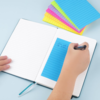 Lot de 6 blocs de notes autocollantes lignées 4x6 pouces, blocs de notes autocollants néon brillants avec lignes lignées pour le bureau et l'école