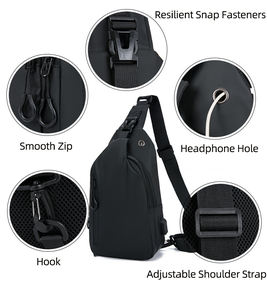 Custom Casual Crossbody <b>Sling</b> <b>Bags</b> <b>Men</b> Wear-resistant Daypack Cross Body Backpack Travel Shoulder Chest <b>Bag</b> with USB Charging - Product Image 2
