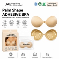 Sujetador adhesivo invisible sin tirantes ni espalda, con relleno de esponja gruesa, efecto push-up, realce de palma de la mano, 2 copas, reutilizable, con adhesivo biodegradable, de fábrica OEM