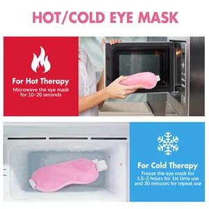 Máscara de Gel para Ojos, Compresa de Hielo Reutilizable con Perlas para Terapia de Frío y Calor - Product Image 3