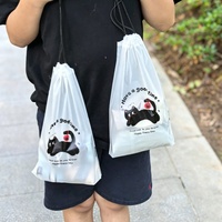 Sac à cordon Lucky Cat en PE épaissi, transparent, portable, pour vêtements, parapluies et rangement de voyage, vente en gros