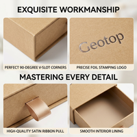 Boîte à bijoux et montres de luxe personnalisée avec logo, doublure en éponge – Emballage coulissant portable haut de gamme avec poignée en ruban pour boutique