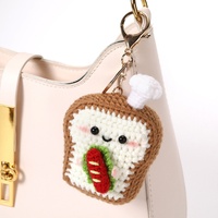 Pendentifs porte-clés en crochet tissés à la main, série Jellycat, décorations suspendues Croissant, Toast, Légumes, Nuage, vente en gros