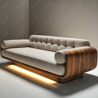 Canapé d'angle modulable et convertible de luxe OE HOME, moderne, trois places, pour salon, en bois massif et rembourré