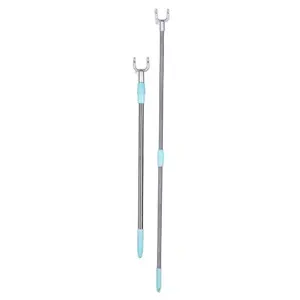 Crochets <span class=keywords><strong>à</strong></span> vêtements télescopiques rétractables en acier inoxydable portables 140CM Pôles de corde <span class=keywords><strong>à</strong></span> <span class=keywords><strong>linge</strong></span> durables - Product Image 1