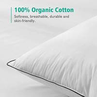 Oreiller en duvet d'hôtel 100% coton, housse de lit à l'épreuve du duvet d'oie naturel, oreillers en plumes pour dormir