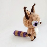Nouvelle conception, poupée animale en crochet doux faite à la main, kawaii, lynx en tricot, jouets en crochet, petit lynx en crochet pour cadeaux de bébé