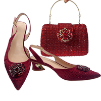 Chaussures de soirée de créateur italien avec pochette assortie pour mariages africains et occasions nuptiales, chaussures pour femmes en dentelle brodée et perles