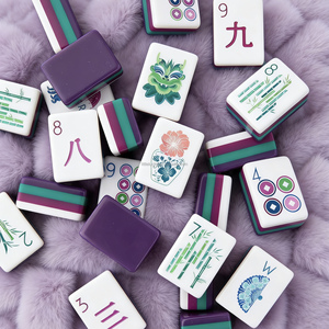 Mahjong Personnalisé Américain de Luxe Moderne, Ensemble de Voyage Violet, 160 Pions Gravés, 4 Couches, Portable, pour Divertissement et Fêtes, en Acrylique - Product Image 2