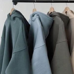 Sweat-shirt à capuche unisexe surdimensionné en coton épais 100 % avec imprimé silicone uni, style vintage, pour homme - Product Image 1