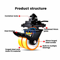 Roulettes universelles de conteneur d'expédition Super Heavy Duty noyau en fonte polyuréthane acier montage latéral pivotant rigide industriel