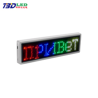 Plaque de nom LED rechargeable par USB, programmable par application, messages défilants, fête, lumière personnalisée pour anniversaire, badge LED miniature sans fil
