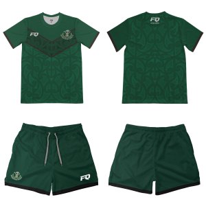 Kaos dan Celana Pendek Custom Motif Maori dengan Cetak Sublimasi, Kaos Latihan Lengan Pendek Custom Tag, Set Jersey dan Celana Pendek - Product Image 4