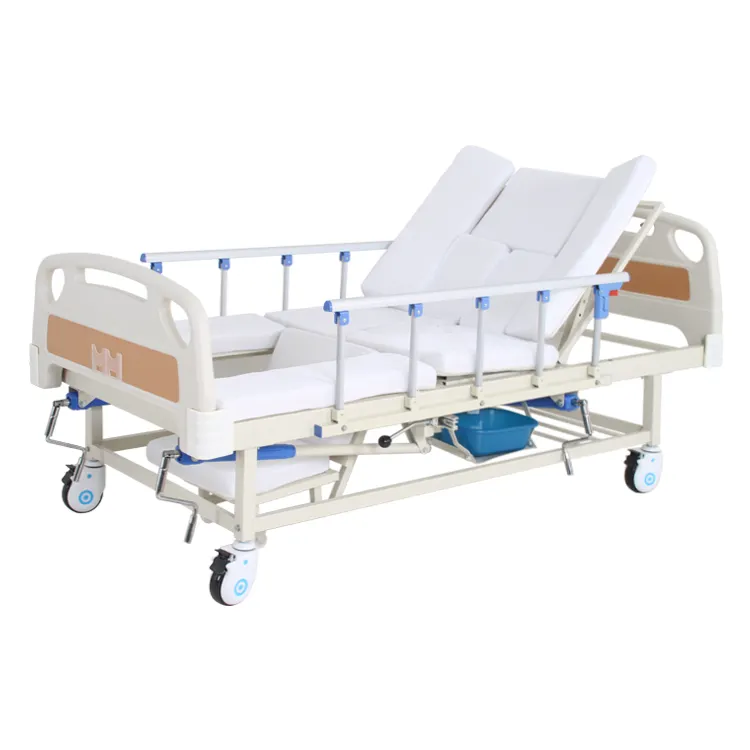 Multifunction cama de manual medical hospital home care nursing bed with toilet