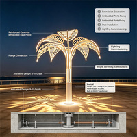 Sculpture paysagère LED en acier inoxydable 304, motif feuille creuse, IP65, éclairage extérieur pour parcs, places, zones touristiques en bord de mer
