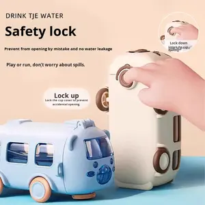 Vaso de Agua para Niños <span class=keywords><strong>BabyBus</strong></span>, de Plástico PP, 500 ml, Resistente, con Pajita, Diseño Bonito, Azul y Blanco, Venta al por Mayor - Product Image 3