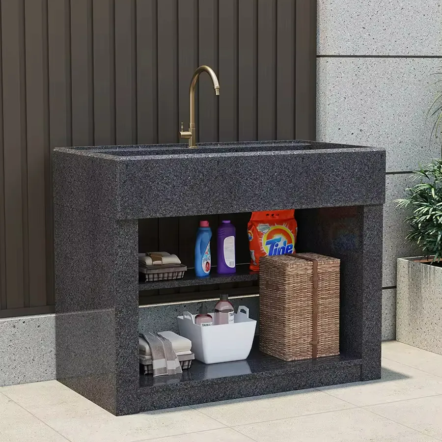 Outdoor Nature Marble Luxury Modern Wall Cabinets Simple Design with Wash Basin Washboard