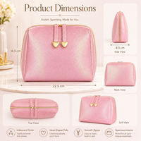 Sac de maquillage Saloveybags, grand format, résistant à l'eau, en PU, tendance, avec étui ouvert, trousse de maquillage de luxe, couleur unie, fabriqué en Guangdong