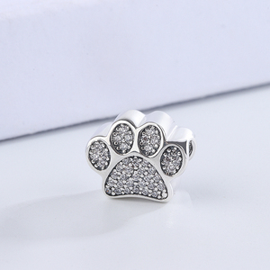 Las nuevas mujeres <span class=keywords><strong>de</strong></span> diamantes Cz plata perro mascota gato <span class=keywords><strong>de</strong></span> la pata colgante encantos pulseras - Product Image 1