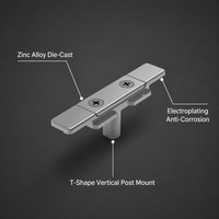 Connecteur central moderne en alliage de zinc moulé sous pression 160 mm pour quincaillerie de mur-rideau et de cadre de fenêtre en aluminium 65.25.132