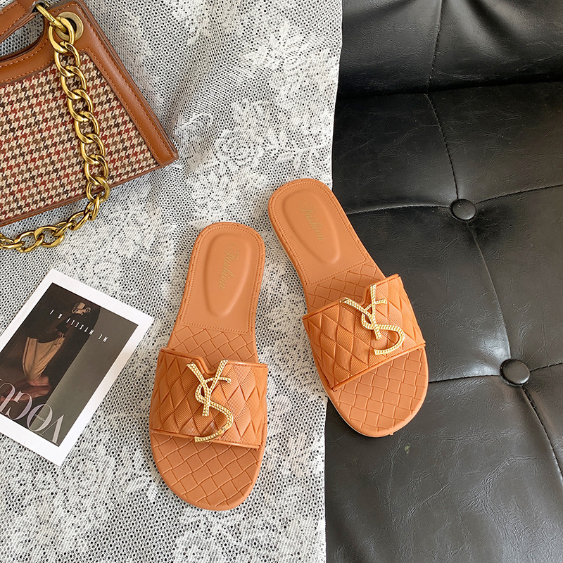 220830-1 36-40 Women's slippers summer fashion outerwear new flat beach shoes