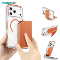 Porte-cartes magnétique universel en métal Hishell, portefeuille détachable, support pliable à 180°, blocage RFID, anti-corrosion, téléphone portable