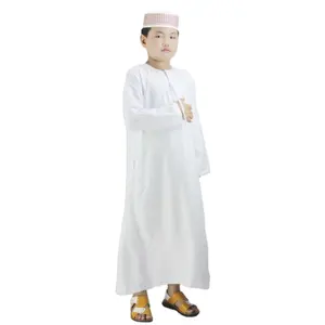 2022 New Design Children Polyester Islamic Abaya Kids Clothing Boy Men Muslim Arab Dress Pack Youth Children's Wear Robes