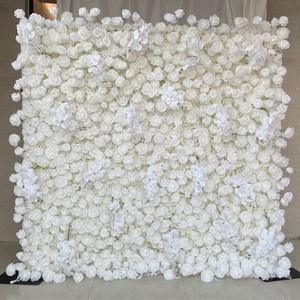 Exquisite 3D 5D <b>Artificial</b> Roll Up Flower Wall 8ft x 8ft Wedding Party Photo Booth Backdrop - Product Image 6