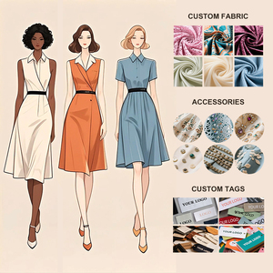 Vestidos informales Acampanados para mujeres mayores Bordado de encaje sedoso para fiestas nocturnas personalizables por fabricantes de ropa - Product Image 1