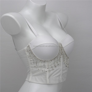 NOVANCE Tops <span class=keywords><strong>De</strong></span> Mujer <span class=keywords><strong>De</strong></span> <span class=keywords><strong>Moda</strong></span> <span class=keywords><strong>2022</strong></span> Sexy Hot Girls Tirantes Diamond Fringed White <span class=keywords><strong>Crop</strong></span> <span class=keywords><strong>Top</strong></span> Short Slim Camisoles - Product Image 3